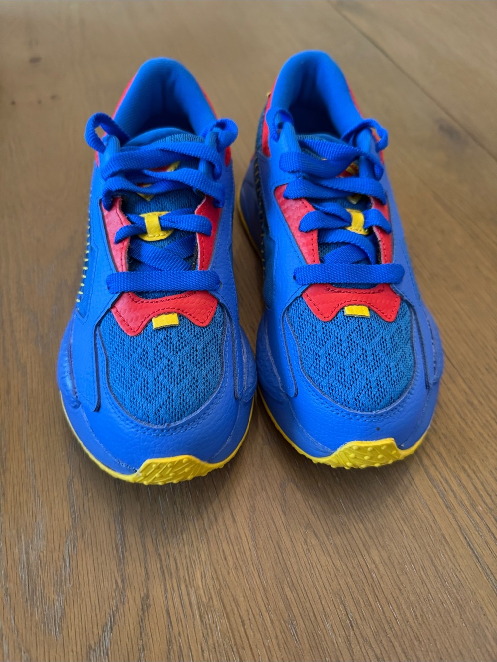 Puma X DC Comics Superman Kids Blue and Red Superhero Runner Sneakers